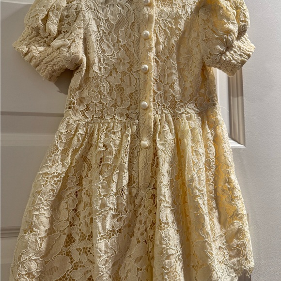 🎀 IVY CITY Cream Lace Dress Kids - Picture 2 of 4